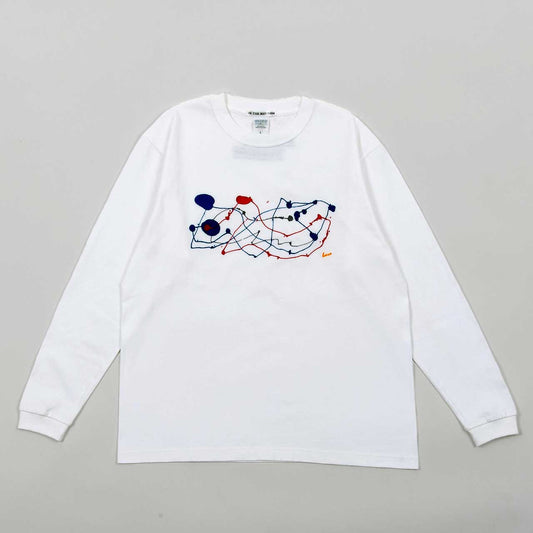 刺繍長袖Tシャツ(アクションペインティング)